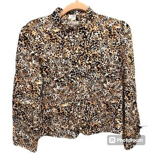 Aritzia Wilfred Baroque Giselle/Bison Animal Print Medium NWT Blouse M0640